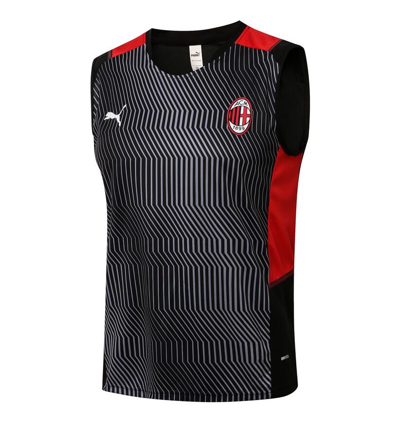 2021/22 AC Milan Black Grey Training Vest Soccer Shirt